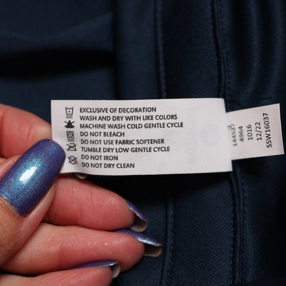 90 Degree by Reflex Navy Blue Athletic Polo UPF 50 Golf Tennis Top Size M - Picture 7 of 8